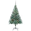 Frosted Christmas Tree with LEDs&Ball Set Pinecones 59.1"