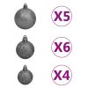 Frosted Christmas Tree with LEDs&Ball Set Pinecones 59.1"