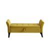 51.5" Bed Bench with Storage Green Velvet