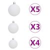 Frosted Christmas Tree with LEDs&Ball Set Pinecones 59.1"