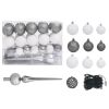 Frosted Christmas Tree with LEDs&Ball Set Pinecones 59.1"