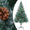 Frosted Christmas Tree with LEDs&Ball Set Pinecones 59.1"