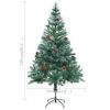 Frosted Christmas Tree with LEDs&Ball Set Pinecones 59.1"