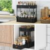 2 sets Under Sink Organizers and Storage Bathroom Organizer Under Sink, Pull Out Cabinet Organizer for Kitchen Bathroom Sink Storage, Pack of 2-layer