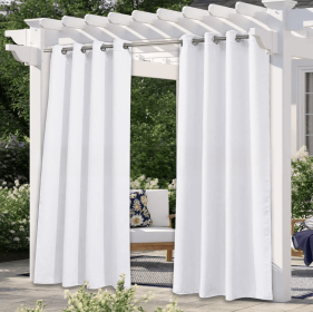Solid Color Outdoor Waterproof And Sun Protection UV Protection High Precision Black Silk Shading Curtain (Option: White-107 √ó 213cm)