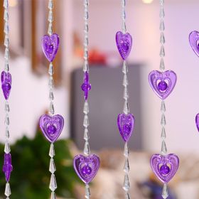Household Plastic Crystal Acrylic Door Chain Decoration (Option: Transparent purple-90x90)