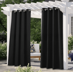 Solid Color Outdoor Waterproof And Sun Protection UV Protection High Precision Black Silk Shading Curtain (Option: Black-132 √ó 274cm)