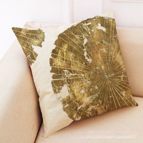 Golden Leaves Cotton And Linen Cushion Case Back Seat Office Siesta Pillow (Option: Style A-45 √ó 45 Encrypted Linen)